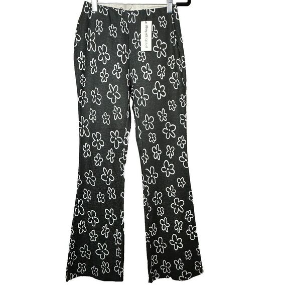 2/$30 Pretty Garbage Pull On Flare Pants Size M 70s Retro Hippie Boho Flowers - Picture 1 of 10